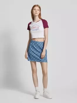 Мини-юбка с декоративными швами модель 'CHAMBRAY' Tommy Jeans, синий