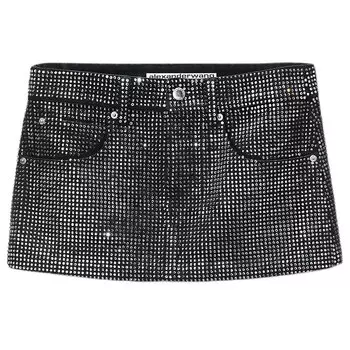 Мини-юбка с декоративными вставками Hotfix Alexander Wang, Washed Black