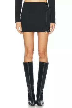 Мини-юбка с двойной молнией Jade Cropper, черный
