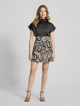 Мини-юбка с фактурным рисунком, модель 'LIGNANO' Weekend Max Mara, черный