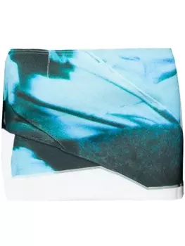 Мини-юбка с графичным принтом 16Arlington, синий