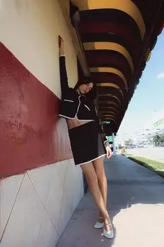 Мини-юбка с контрастной отделкой ZARA, цвет Black/White