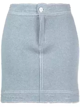 Мини-юбка с контрастной строчкой Barrie, синий
