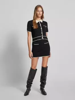 Мини-юбка с контрастными полосками модель 'PIPA' Mango, черный