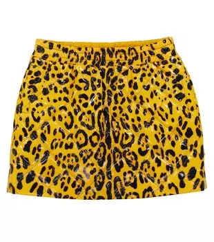 Мини-юбка с леопардовым принтом Dolce&Gabbana, желтый