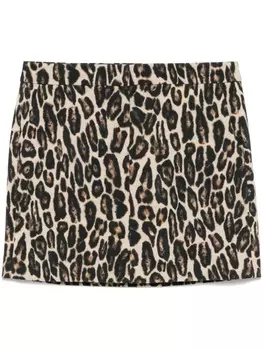 Мини-юбка с леопардовым принтом Theory, серый