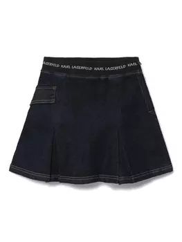 Мини-юбка с логотипом на поясе Karl Lagerfeld Kids, синий