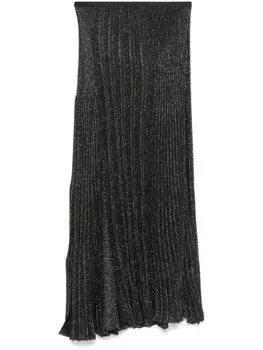 Мини-юбка с люрексом и заплатками Roberto Collina, черный