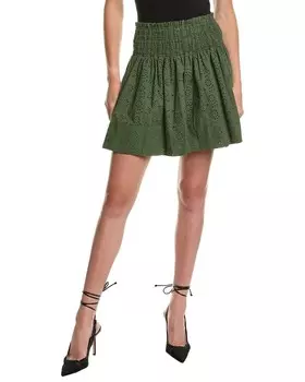 Мини-юбка с люверсами Jason Wu, зеленый