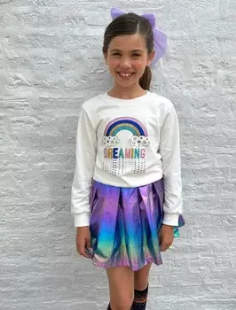 Мини-юбка с металлическим бантом и эффектом омбре Lola + The Boys, цвет multi