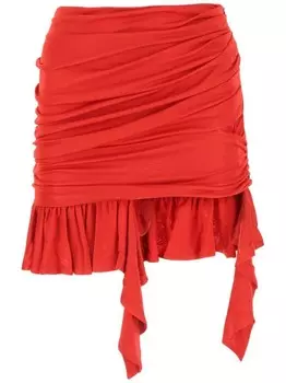 Мини-юбка с оборками ANDREDAMO, красный
