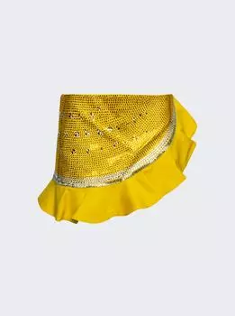Мини-юбка с оборками Crystal Watermelon AREA, желтый