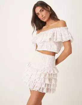 Мини-юбка с оборками от Amy Jane London Gaia в розовом цвете