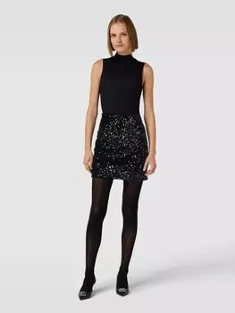 Мини-юбка с отделкой пайетками Apricot, черный