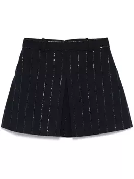 Мини-юбка с отделкой стразами Self-Portrait, синий