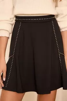 Мини юбка с отделкой заклепками Love & Roses, черный