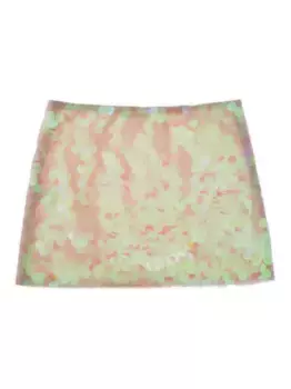 Мини-юбка с пайетками Helmut Lang, зеленый