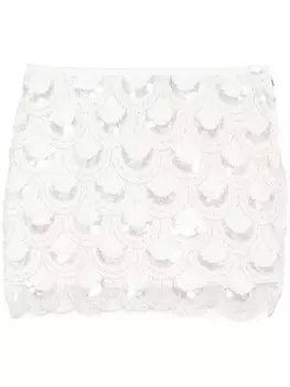 Мини-юбка с пайетками ROTATE BIRGER CHRISTENSEN, белый