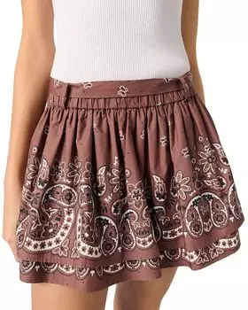 Мини-юбка с принтом и стразами Maje, коричневый