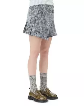 Мини-юбка с принтом и запахом GANNI, синий