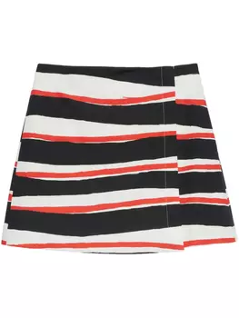 Мини-юбка с принтом MSGM, черный