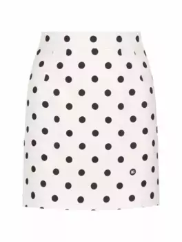 Мини-юбка с принтом полька Dolce&Gabbana, белый