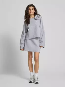 Мини-юбка с разделительными швами модель «Зола» EDITED, светло-серый