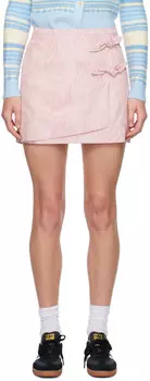 Мини-юбка с розовой текстурой GANNI