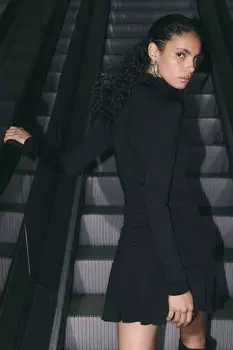 Мини юбка с рюшами H&M, черный