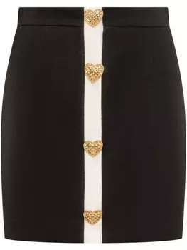 Мини-юбка с сердечками Moschino, черный