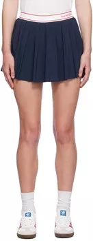 Мини-юбка с темно-синим принтом и логотипом Serif Sporty & Rich