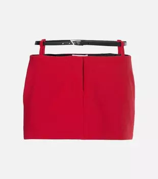 Мини-юбка с вырезом The Attico, цвет vibrant red