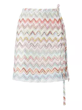 Мини-юбка с зигзагообразным узором Missoni, белый