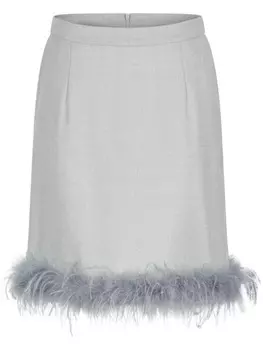 Мини-юбка Shanghai Tang с отделкой из перьев, серый