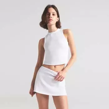 Мини-юбка SKIMS DROP NEEDLE POINTELLE, цвет snow