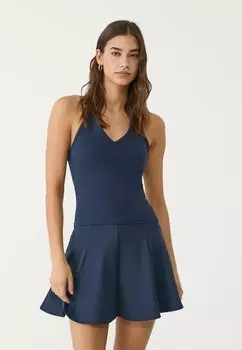 Мини-юбка SKORT - A-line skirt Stradivarius, темно-синий