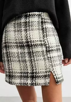 Мини-юбка SLIT HEM BOUCL New Look, белый
