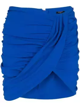 Мини-юбка со сборками BALMAIN, синий