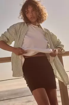 Мини юбка со сборками Self., черный