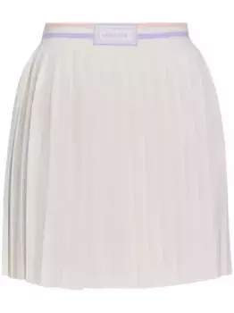 Мини-юбка со складками и логотипом VERSACE, белый