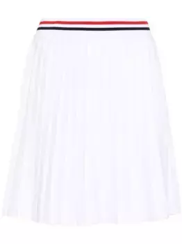 Мини-юбка со складками и полосками RWB THOM BROWNE, белый