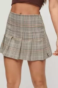 Мини-юбка со складками из винтажного твида Superdry