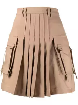Мини-юбка со складками Rokh, коричневый