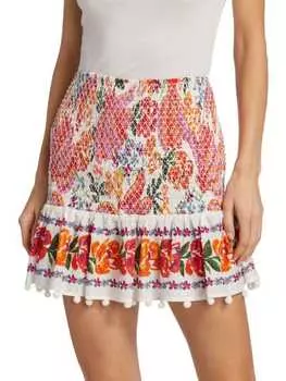Мини-юбка spring bananas Farm Rio Orange multi