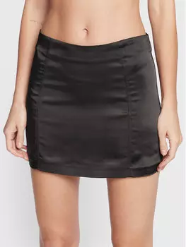 Мини-юбка стандартного кроя Gina Tricot, черный