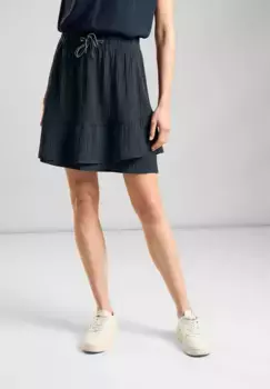 Мини-юбка STREET ONE, эластичный пояс с кулиской, зеленый