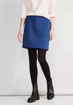 Мини-юбка STREET ONE, микс мягких материалов, синий