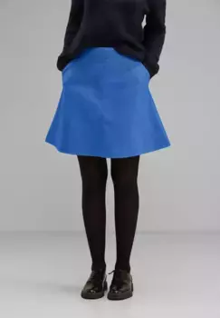 Мини-юбка STREET ONE с молнией и карманами, голубой