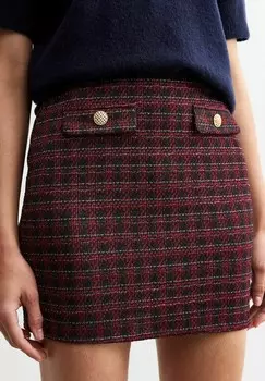 Мини-юбка STRETCH BOUCLE New Look, красный