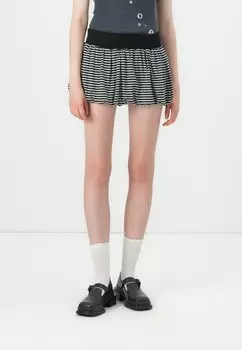 Мини-юбка STRIPE PUFFBALL SKIRT Jaded London, серый